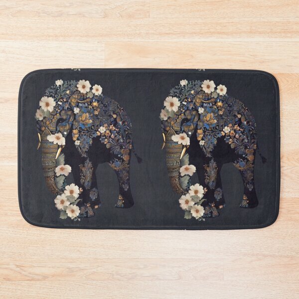 Item preview, Elephant Portrait. elephant silhouette floral designed and sold by ElephantVibes.