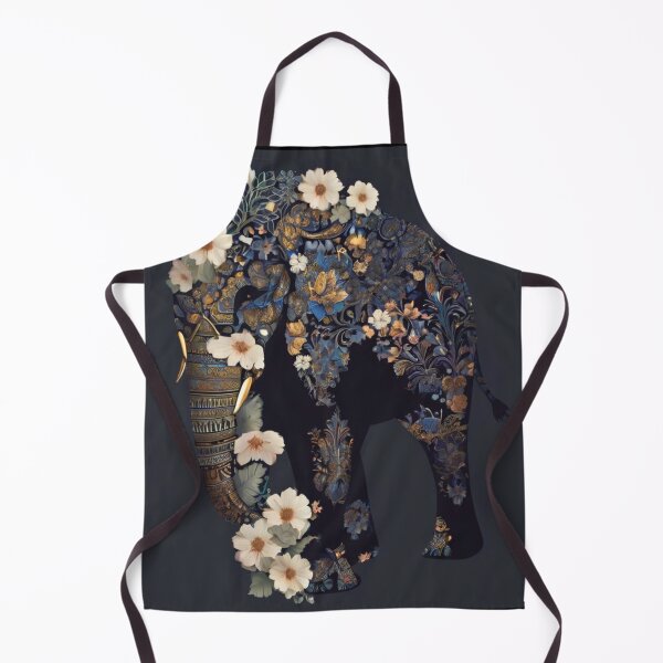 Item preview, Elephant Portrait. elephant silhouette floral designed and sold by ElephantVibes.