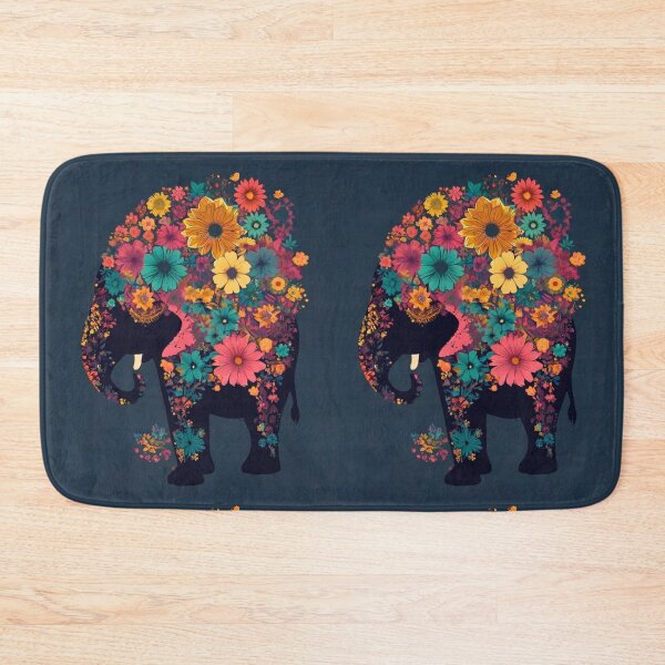Item preview, Elephant Portrait. elephant silhouette floral designed and sold by ElephantVibes.