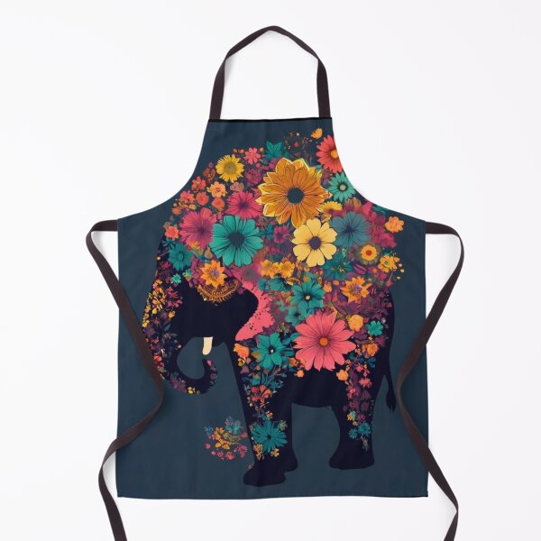 Item preview, Elephant Portrait. elephant silhouette floral designed and sold by ElephantVibes.