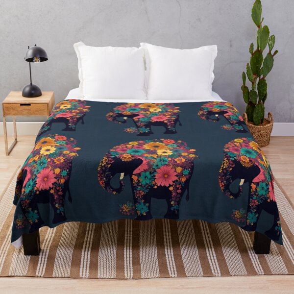 Item preview, Elephant Portrait. elephant silhouette floral designed and sold by ElephantVibes.