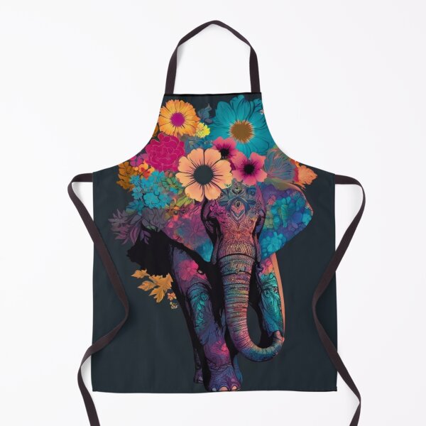 Item preview, Elephant Portrait. elephant silhouette floral designed and sold by ElephantVibes.