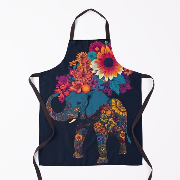 Item preview, Elephant Portrait. elephant silhouette floral designed and sold by ElephantVibes.