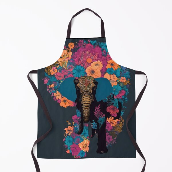 Item preview, Elephant Portrait. elephant silhouette floral designed and sold by ElephantVibes.