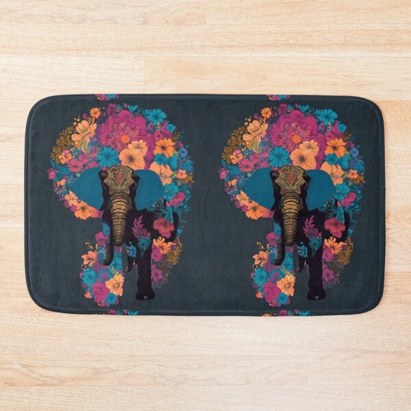 Item preview, Elephant Portrait. elephant silhouette floral designed and sold by ElephantVibes.