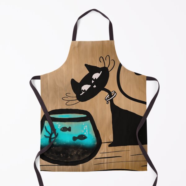 Item preview, Curious Cat and the Fish (Cosmic Cats Series) designed and sold by ArtbyMikkiC.