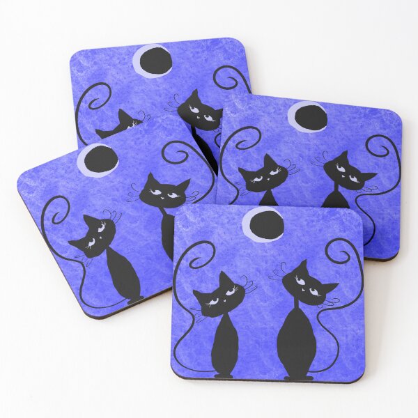 Item preview, Moon Gazers (Cosmic Cats Series) designed and sold by ArtbyMikkiC.