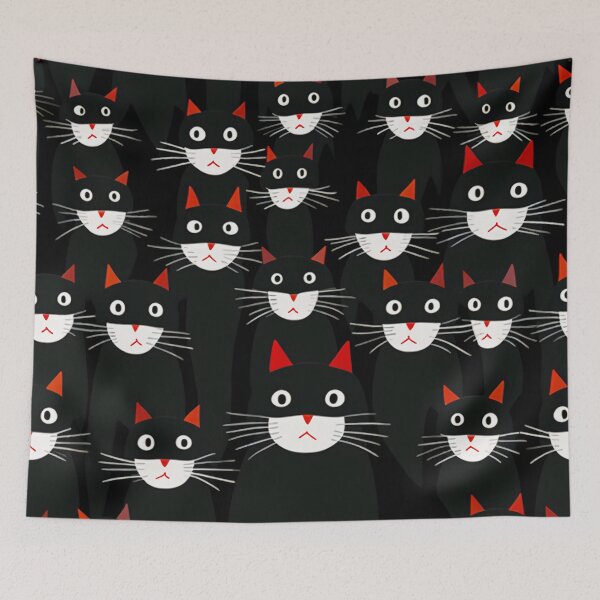 Item preview, black cats pattern designed and sold by haroulita.