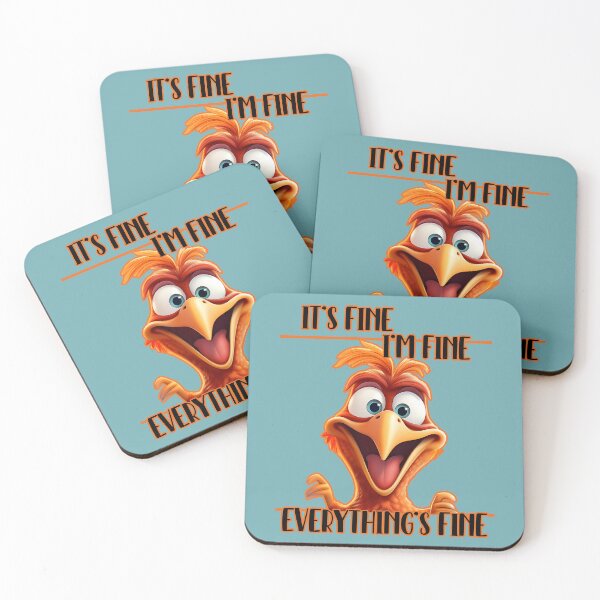 Item preview, It's fine I'm fine everything's fine: Funny sarcastic chicken designed and sold by JoyOfHopeStore.