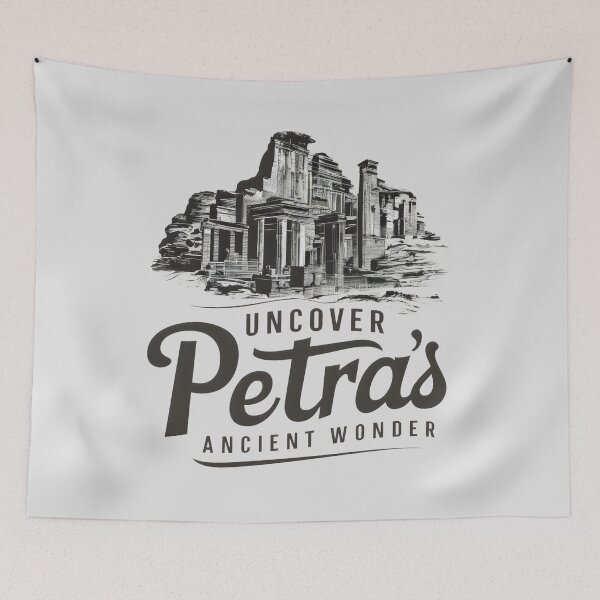 Item preview, Uncover Petra's Ancient Wonder: Monochrome Delight for Spring Break designed and sold by SplashTastic.