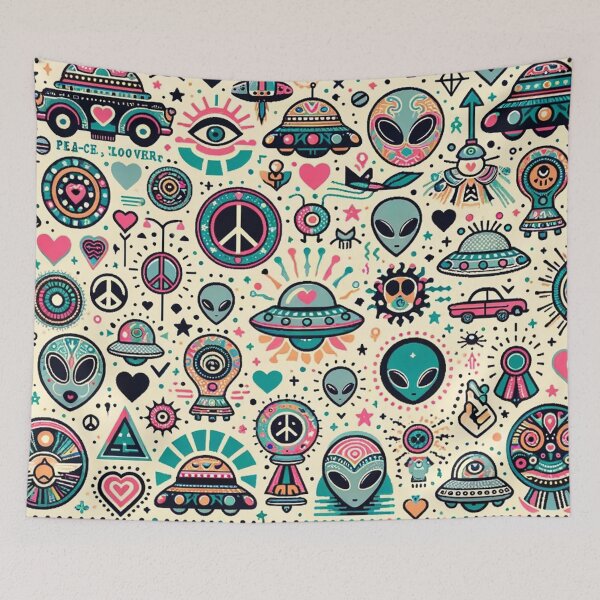 Item preview, Psychedelic Peace & Aliens: A Sixties Tribute designed and sold by FarBeyound.