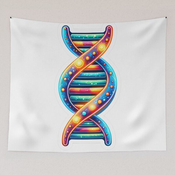 Item preview, Glowing DNA Helix - Vibrant Biochemistry Sticker designed and sold by Molecularmerch.