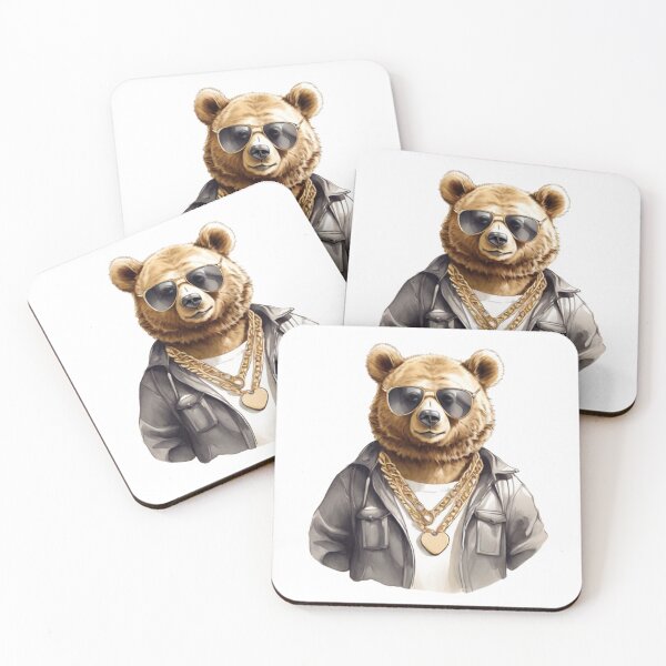 Item preview, Cool bear dude in gold chain necklace and sunglasses. designed and sold by SaraSumi.