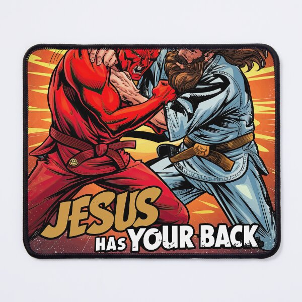Item preview, Jesus Has Your Back Jiu Jitsu Retro Christian designed and sold by teeturle.