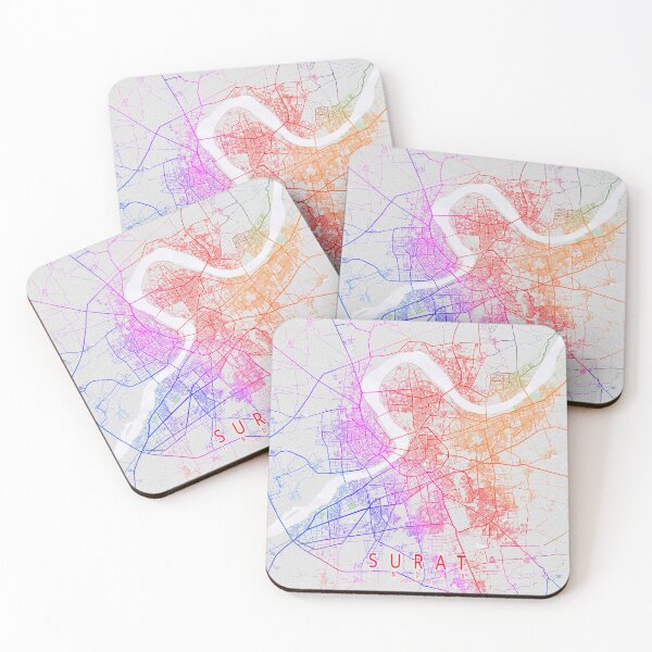 Item preview, Surat City Map of Gujarat, India - Colorful designed and sold by deMAP.