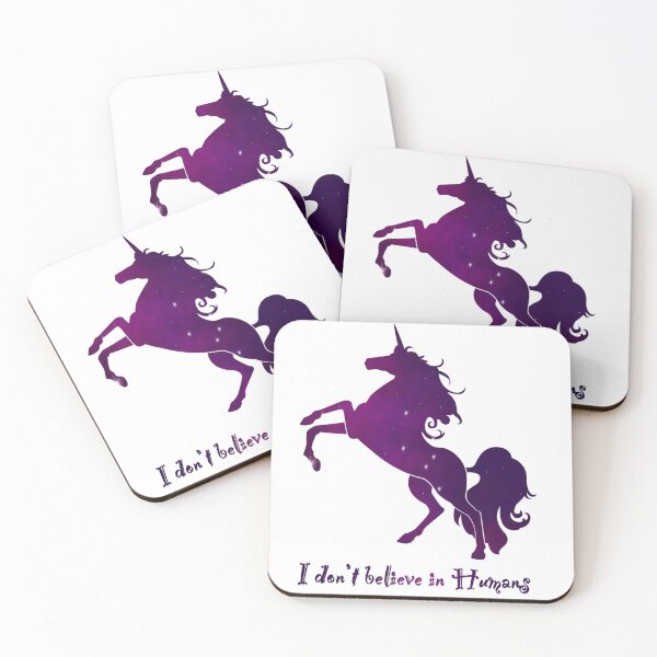 Item preview, I Don’t Believe in Humans (Purple Unicorn) designed and sold by ArtbyMikkiC.
