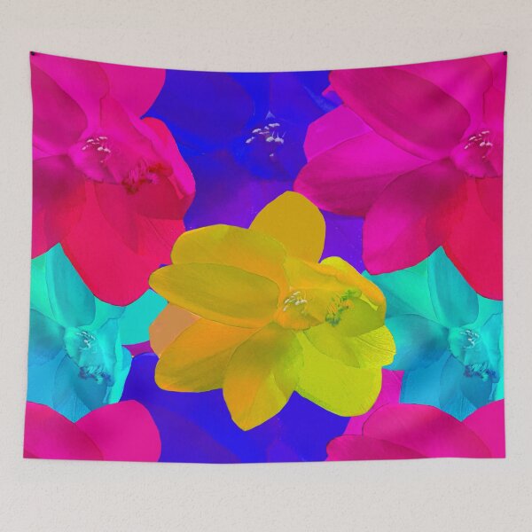 Item preview,  Yellow, Blue, Pink Christmas Cactus Photography - Pink Cactus Photography - Repeating Pattern designed and sold by Victoria Rose.