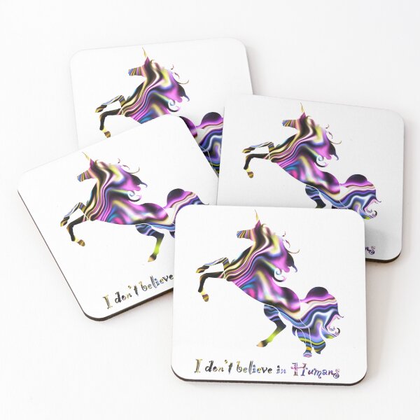 Item preview, I Don’t Believe in Humans (Rainbow Unicorn) designed and sold by ArtbyMikkiC.