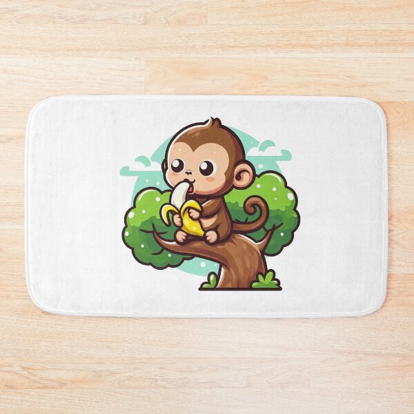 Item preview, Cartoon monkey eating banana on tree designed and sold by MzulhilmiZam.