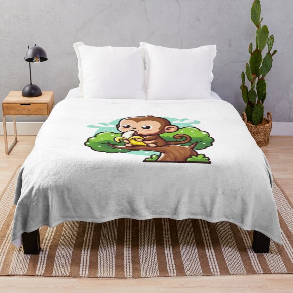 Item preview, Cartoon monkey eating banana on tree designed and sold by MzulhilmiZam.