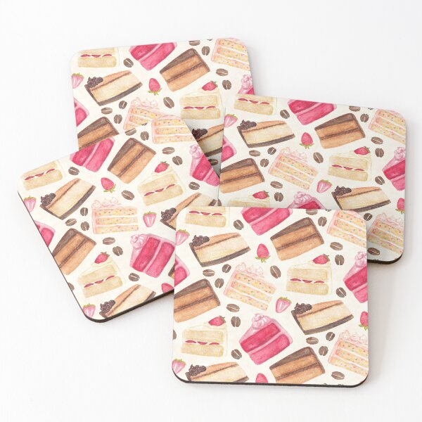 Item preview, Cake, Coffee Beans & Berries in Pastel Pattern designed and sold by MilaMooDesigns.
