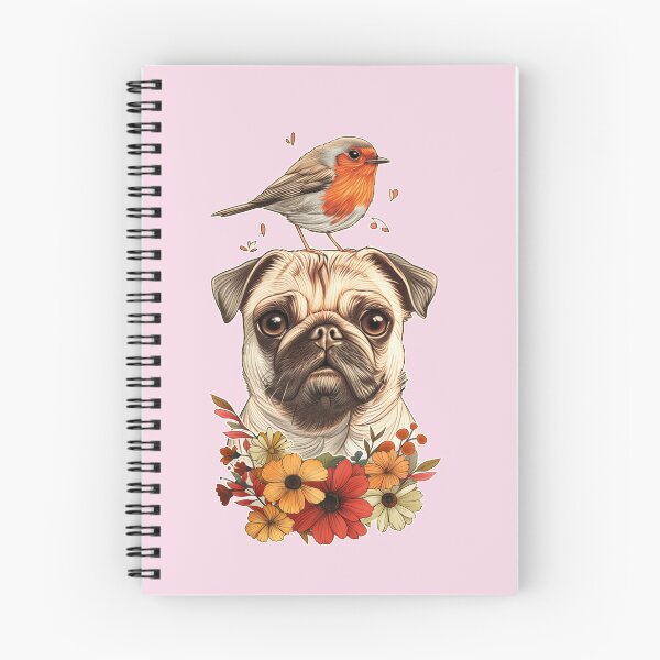 Item preview, Pug con pájaro designed and sold by Fran Fryberg.