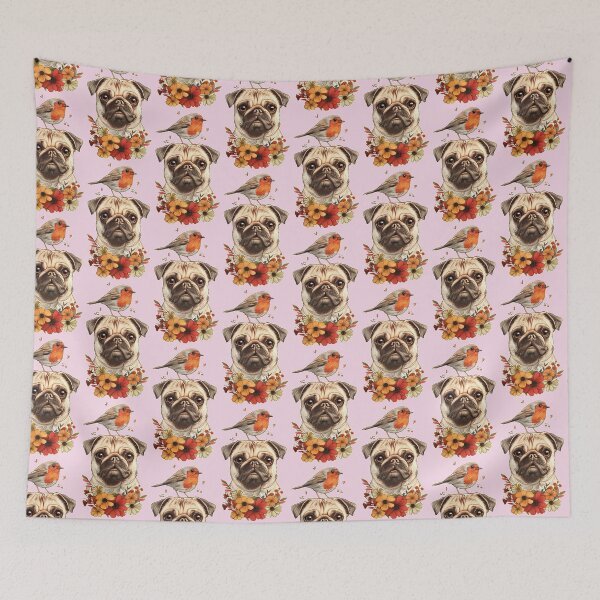 Item preview, Pug with bird designed and sold by Fran Fryberg.