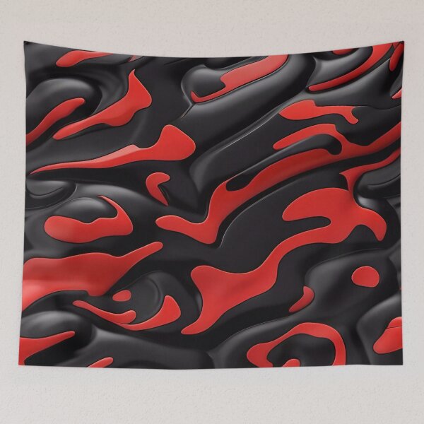 Item preview, Abstract Red And Black Camouflage Pattern designed and sold by TheArtOfPat.