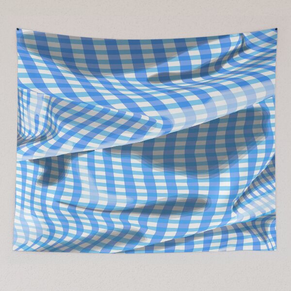 Item preview, Creased blue check pattern designed and sold by m-yoga-store.