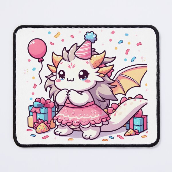 Item preview, Kawaii Delightful Chimera With Party Dress Celebrating With Confetti designed and sold by CanvasCutie.