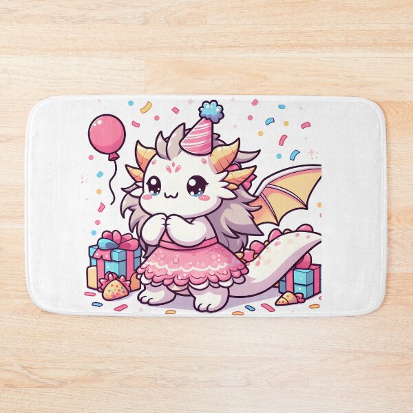 Item preview, Kawaii Delightful Chimera With Party Dress Celebrating With Confetti designed and sold by CanvasCutie.