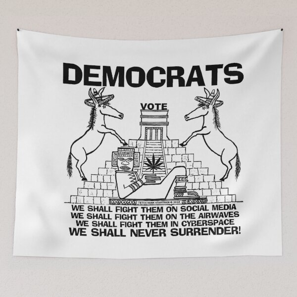 Item preview, DEMOCRATS ~ NEVER SURRENDER ~ CHACMOOL ~ 2-DONKEYS ~ PYRAMID ~ (V-5-126) designed and sold by RodeoMalibu.