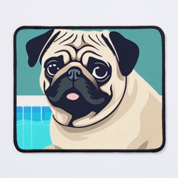 Item preview, Pug in the pool smile happily designed and sold by woohoohoo.