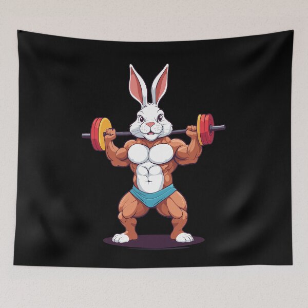 Item preview, Easter Bunny Funny Bodybuilder Animal Workout designed and sold by LuminOrb.