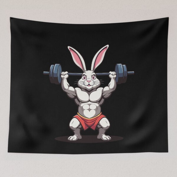 Item preview, Easter Bunny Body Building Animal Funny Workout designed and sold by LuminOrb.