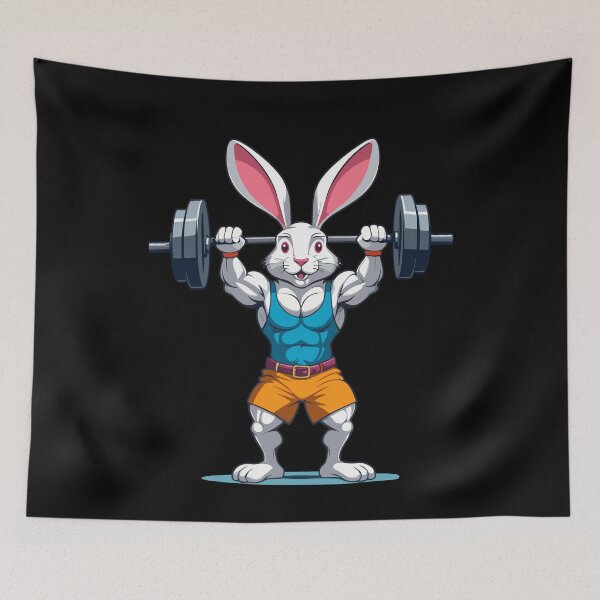 Item preview, Easter Bunny Bodybuilding Animal Funny Workout designed and sold by LuminOrb.