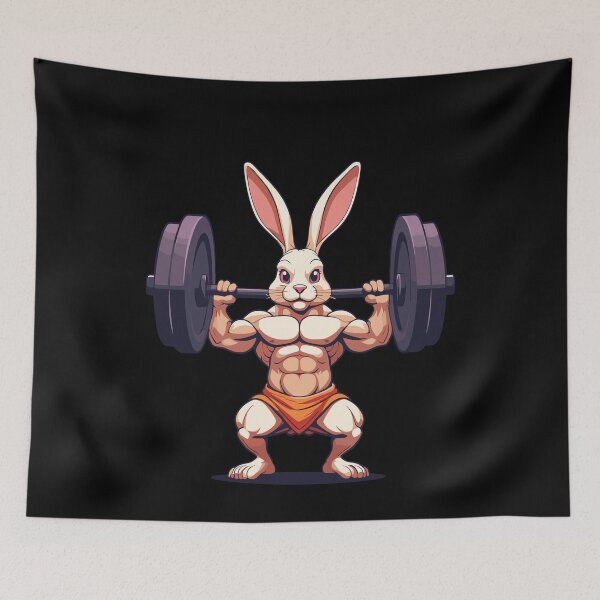 Item preview, Easter Bunny Body Building Animal Funny Workout designed and sold by LuminOrb.
