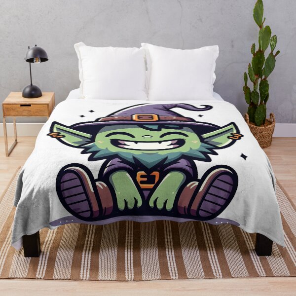 Item preview, Kawaii Grinning Goblin With Wearing A Top Hat designed and sold by CanvasCutie.