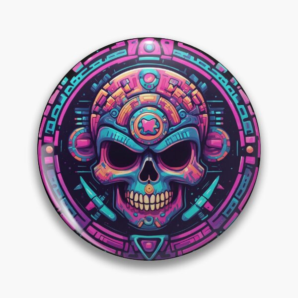 Item preview, Cyberpunk Tribal Skull, Fantasy Art designed and sold by Burn-Ego.