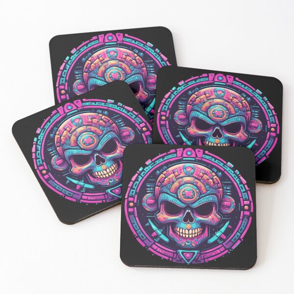 Item preview, Cyberpunk Tribal Skull, Fantasy Art designed and sold by Burn-Ego.