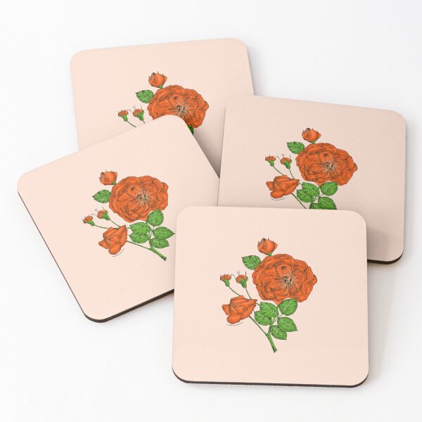 Item preview, Orange Rosette Rose Bloom Semi-Double 8-15 Petals In 2 Rows designed and sold by zenithcreative.
