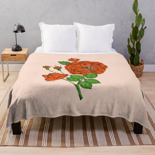 Item preview, Orange Rosette Rose Bloom Semi-Double 8-15 Petals In 2 Rows designed and sold by zenithcreative.
