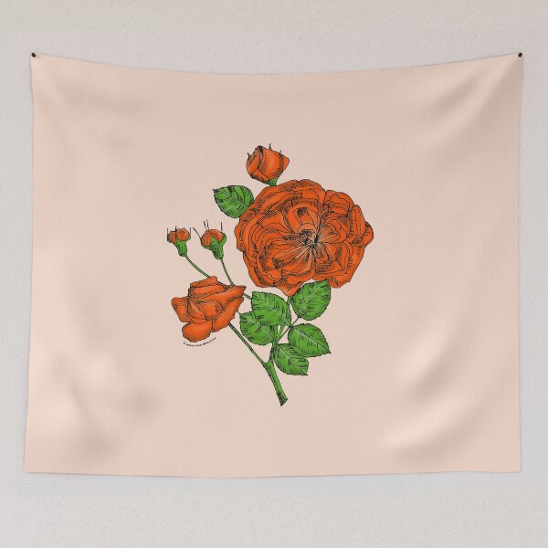 Item preview, Orange Rosette Rose Bloom Semi-Double 8-15 Petals In 2 Rows designed and sold by Rachael Taylor.