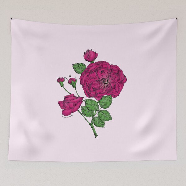 Item preview, Deep Pink Rosette Rose Bloom Semi-Double 8-15 Petals In 2 Rows designed and sold by Rachael Taylor.
