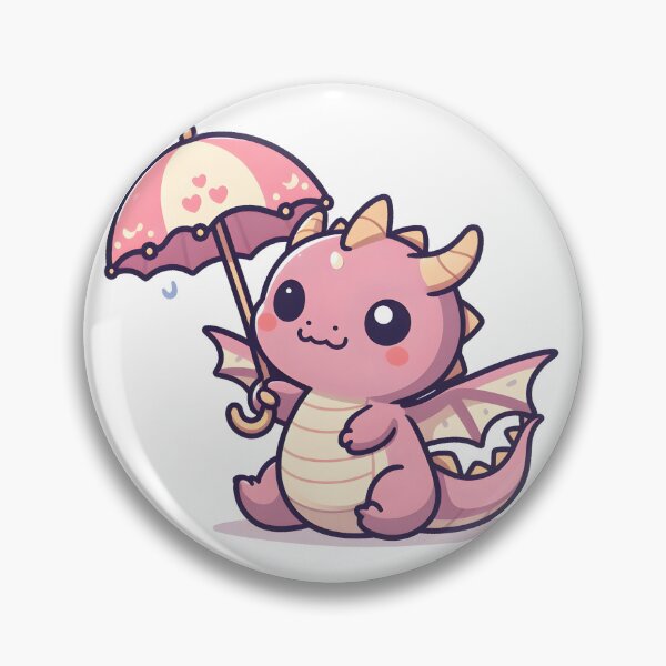 Item preview, Kawaii Adorable Dragon With Tiny Umbrella designed and sold by CanvasCutie.
