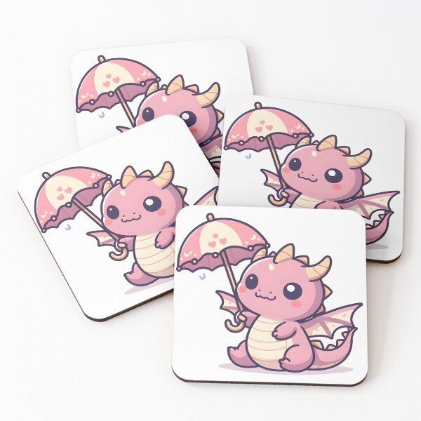 Item preview, Kawaii Adorable Dragon With Tiny Umbrella designed and sold by CanvasCutie.