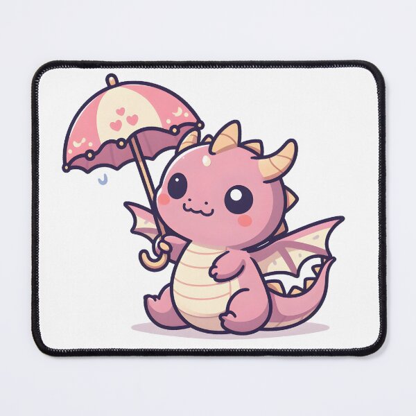 Item preview, Kawaii Adorable Dragon With Tiny Umbrella designed and sold by CanvasCutie.