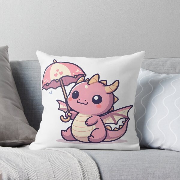 Item preview, Kawaii Adorable Dragon With Tiny Umbrella designed and sold by CanvasCutie.