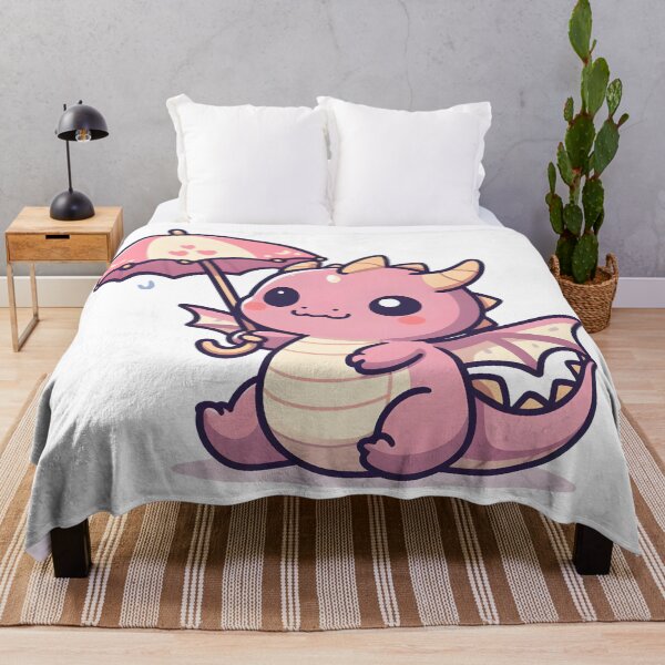 Item preview, Kawaii Adorable Dragon With Tiny Umbrella designed and sold by CanvasCutie.