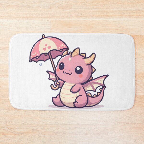 Item preview, Kawaii Adorable Dragon With Tiny Umbrella designed and sold by CanvasCutie.